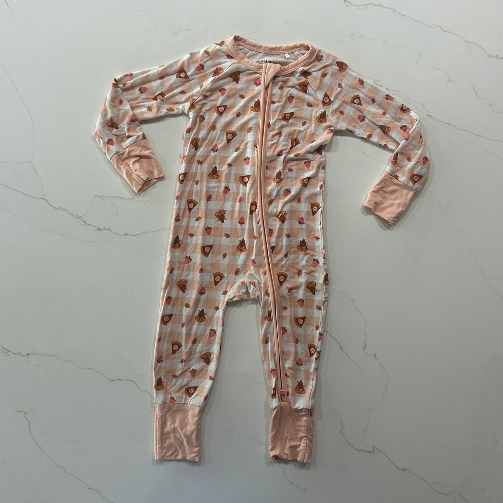 In My Jammers Baby Toddler Bamboo Zippy 12-18M Fall Thanksgiving Pie Pattern